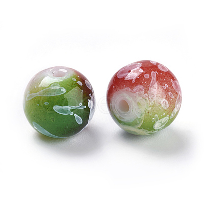 Spray Painted Resin Beads RESI-K005-02C-1