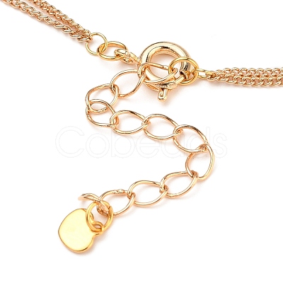 Brass Curb Chains Double Layer Necklaces NJEW-JN03122-1