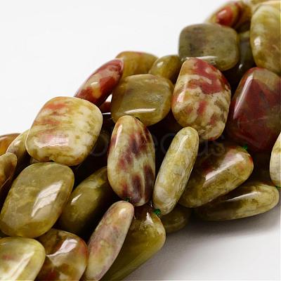 Rectangle Natural Dragon Blood Jasper Beads Strands G-K072-02D-1