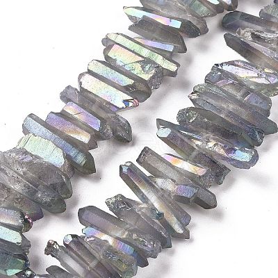 Natural Quartz Crystal Points Beads Strands G-K181-B21-1