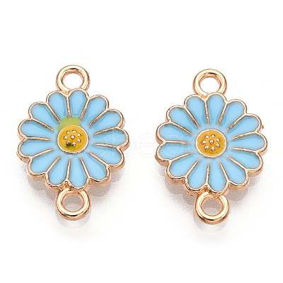 Zinc Alloy Enamel Sunflower Connector Charms ENAM-E011-01KCG-01-1