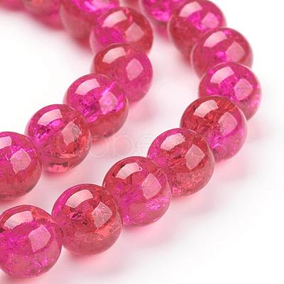 Spray Painted Crackle Glass Beads Strands CCG-Q002-10mm-08-1