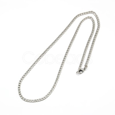 Tarnish Resistant 304 Stainless Steel Curb Chain/Twisted Chain Necklace Making STAS-A028-N108P-1