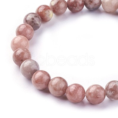 Natural Plum Blossom Jade Beads Stretch Bracelets X-BJEW-F380-01-B08-1