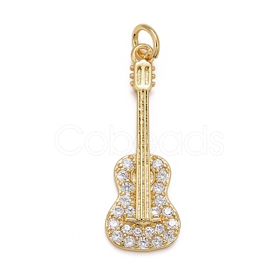 Rack Plating Brass Clear Cubic Zirconia Pendants KK-M229-42G-1