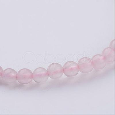 Natural Rose Quartz Beaded Stretch Bracelets BJEW-JB02459-01-1