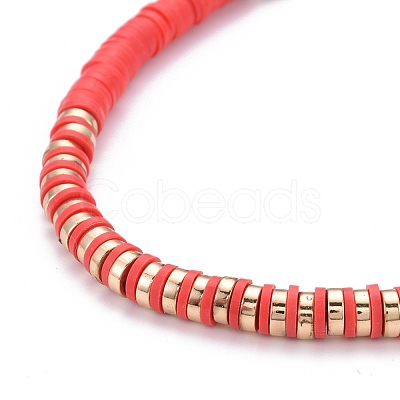 Handmade Polymer Clay Heishi Beads Beaded Necklaces NJEW-JN02901-03-1