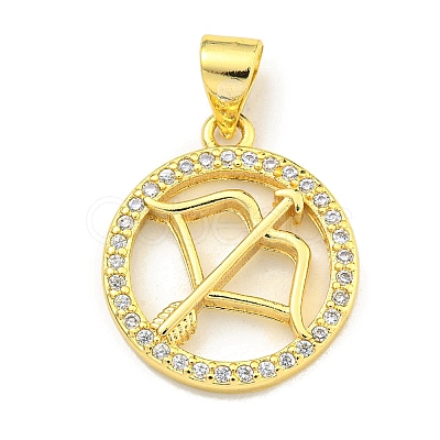 Brass Micro Pave Cubic Zirconia Pendants KK-K354-03G-04-1