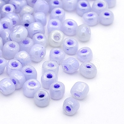 DIY Craft Beads 6/0 Ceylon Round Glass Seed Beads X-SEED-A011-4mm-146-1