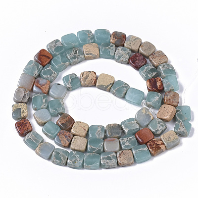 Natural Aqua Terra Jasper Beads Strands G-S366-017-1