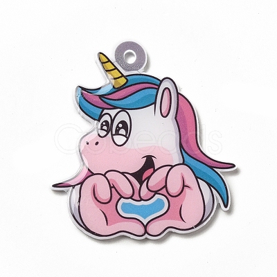 Cartoon Opaque Acrylic Pendants MACR-K330-33F-1