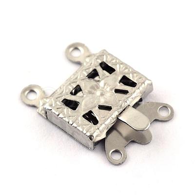 Tarnish Resistant 304 Stainless Steel Box Clasps STAS-Q194-27-1