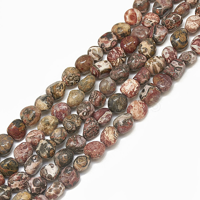 Natural Leopard Skin Jasper Beads Strands G-S301-53-1