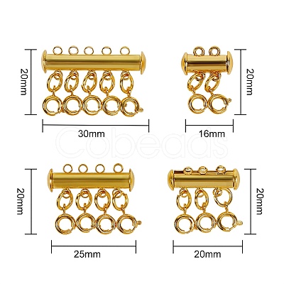 Tube Brass Magnetic Slide Lock Clasps AJEW-SZ0001-08G-1