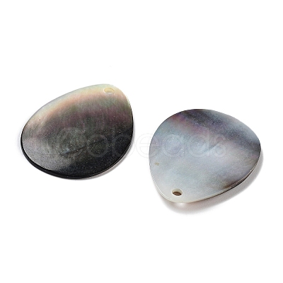 Natural Black Shell Pendants SHEL-D082-01B-1