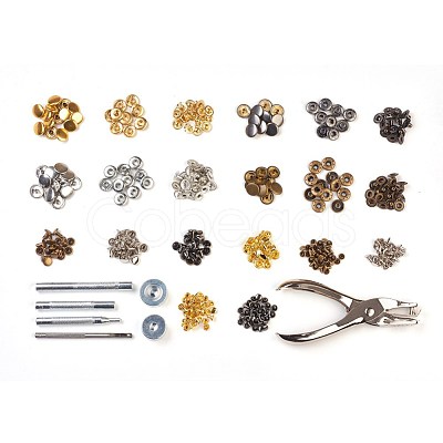 Metal Jewelry Buttons Fastener  Install Tool Sets BUTT-L021-02-1