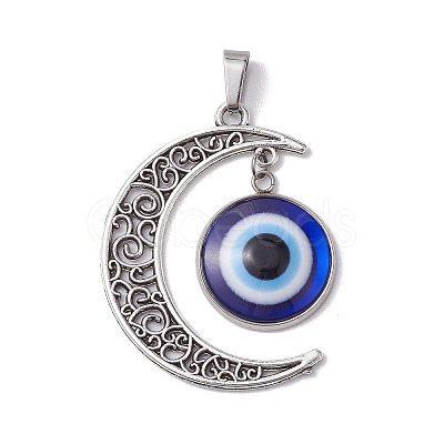 Blue Evil Eye Resin Pendants PALLOY-JF02627-1