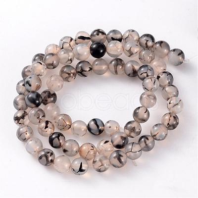 Natural Dragon Veins Agate Beads AGAT-6D-9-1