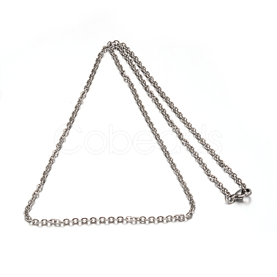 Tarnish Resistant 304 Stainless Steel Rolo Chain Necklaces NJEW-M151-02P-1