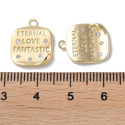 Brass Micro Pave Cubic Zirconia Pendants KK-F867-05G-1