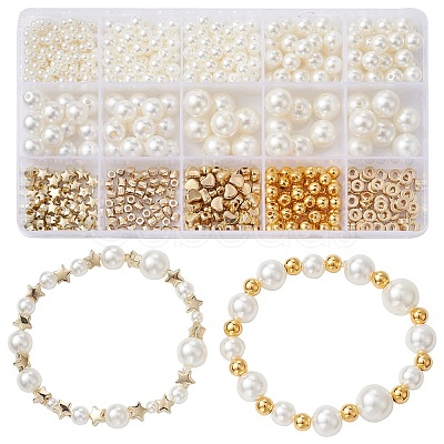 10Style Imitated Pearl Acrylic Beads and CCB Plastic Beads DIY-YW0007-51-1