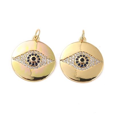 Brass Micro Pave Cubic Zirconia Pendants ZIRC-P092-008G-RS-1