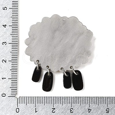 Acrylic Alloy Pendants SACR-S679-03B-1