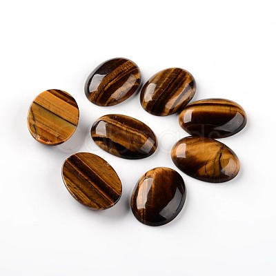 Oval Natural Tiger Eye Cabochons G-I172-22x30mm-06-1