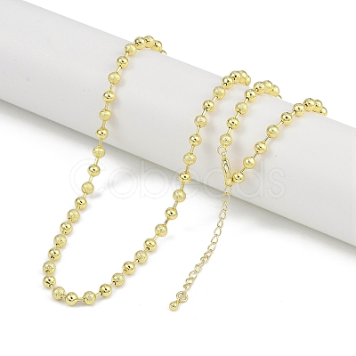 Rack Plating Brass Ball Chain Necklaces for Women NJEW-K382-12B-G-1