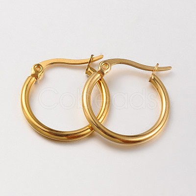 Ion Plating(IP) 304 Stainless Steel Hoop Earrings EJEW-N0016-11G-B-1