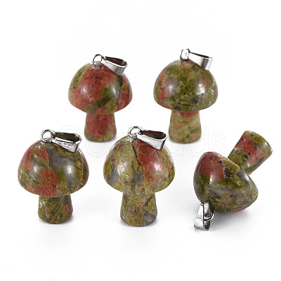 Natural Unakite Pendants G-N0325-10J-1