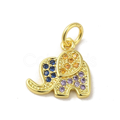 Real 18K Gold Plated Brass Pave Cubic Zirconia Pendants KK-M283-02E-02-1