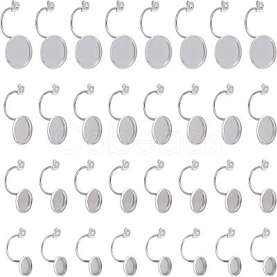 Unicraftale 32Pcs 4 Styles 304 Stainless Steel Ear Nuts STAS-UN0033-26-1