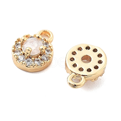 Brass Micro Pave Cubic Zirconia Charms KK-L222-001G-04-1