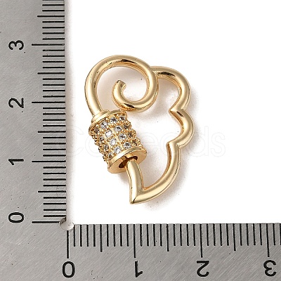 Brass Micro Pave CLear Cubic Zirconia Keychain Clasps KK-R162-028C-G-1