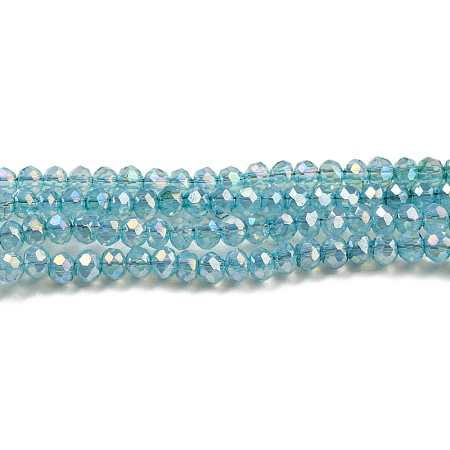 Transparent Baking Painted Glass Beads Strands DGLA-F002-02A-02-1