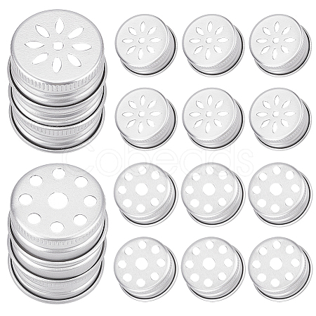 PandaHall Elite 40Pcs 2 Style Aluminium Screw Caps FIND-PH0008-98-1