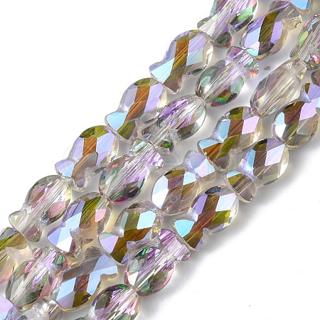 Transparent Electroplate Glass Beads Strands EGLA-F157-FR02-1