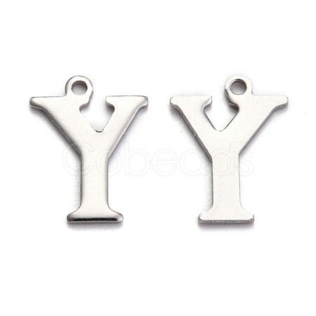304 Stainless Steel Alphabet Charms STAS-H122-Y-P-1