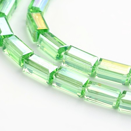AB Color Plated Faceted Cuboid Electroplate Glass Beads Strands EGLA-F109-A10-1