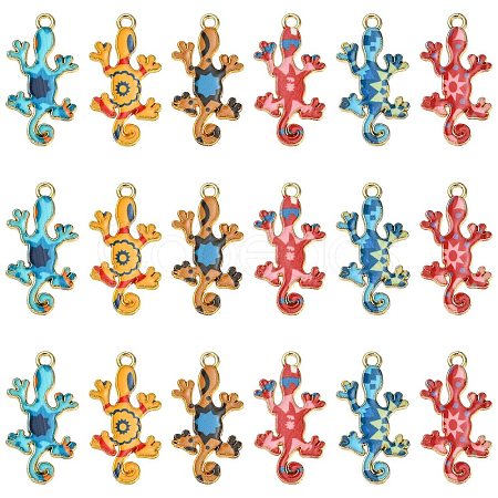 30Pcs 6 Colors Alloy Enamel Pendants ENAM-CJ0004-80-1