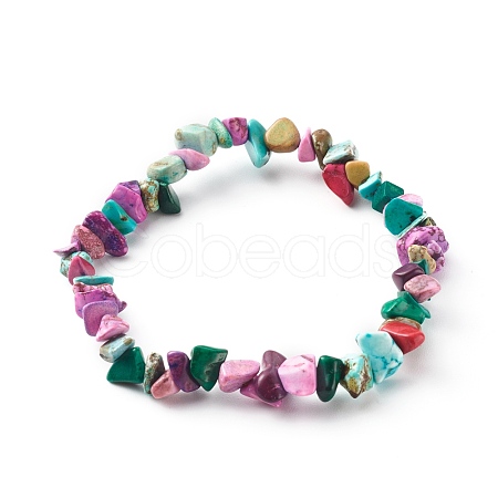 Synthetic Turquoise Stretch Beaded Bracelets BJEW-JB06241-1