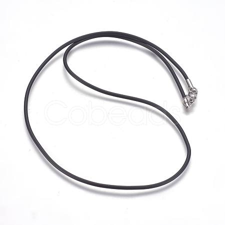Rubber Cord Necklaces Making MAK-L023-01C-1