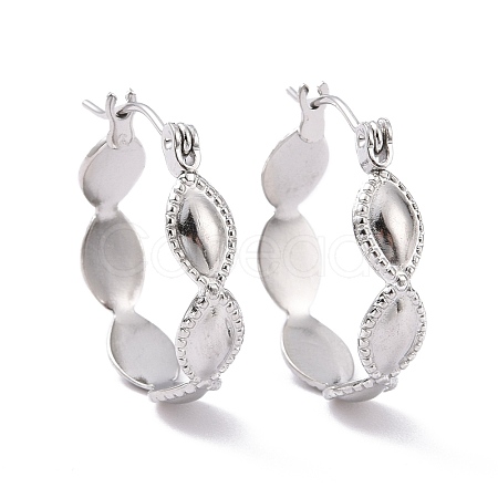 Non-Tarnish 304 Stainless Steel Oval Wrap Hoop Earrings for Women EJEW-G293-29P-1