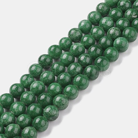 Natural Mashan Jade Round Beads Strands G-D263-8mm-XS26-1