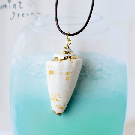 Natural Conch and Shell Pendant Necklaces YJ0466-1-1