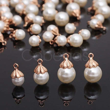 Resin Imiration Pearl Charms RESI-TAC0001-99A-1