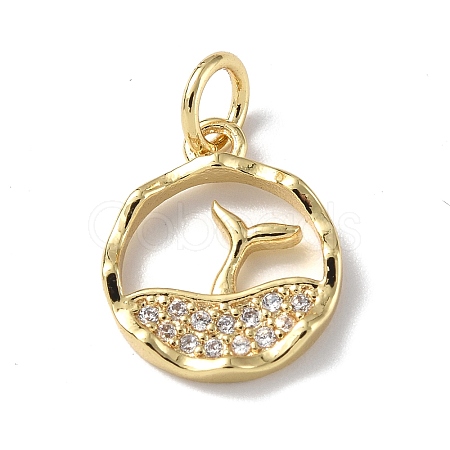 Brass Micro Pave Cubic Zirconia Charms ZIRC-F131-18G-1