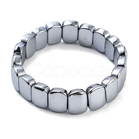 Terahertz Stone Oval Beaded Dominoes Stretch Bracelets for Women Men G-D461-20D-1