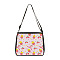 Flower Printed Polyester Shoulder Bags, for Women Bags, Rectangle, Pink, 28.5x24x7.5cm